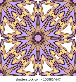 Seamless Floral pattern. Art-deco Geometric background. Modern graphic design. Vector illustration.