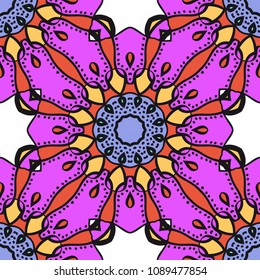 Seamless Floral pattern. Art-deco Geometric background. Modern graphic design. Vector illustration.