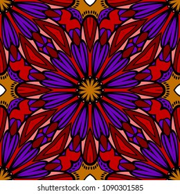 Seamless Floral pattern. Art-deco Geometric background. Modern graphic design. Vector illustration. For print, fashion