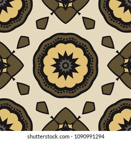 Seamless Floral pattern. Art-deco Geometric background. Modern graphic design. Vector illustration.