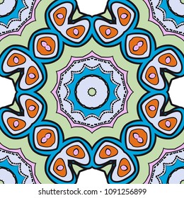 Seamless Floral pattern. Art-deco Geometric background. Modern graphic design. Vector illustration.