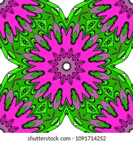 Seamless Floral pattern. Art-deco Geometric background. Modern graphic design. Vector illustration.