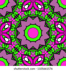 Seamless Floral pattern. Art-deco Geometric background. Modern graphic design. Vector illustration.