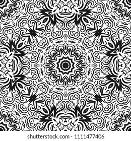 Seamless Floral pattern. Art-deco Geometric background. Modern graphic design. Vector illustration. For print, modern fashion.