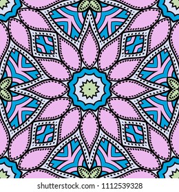 Seamless Floral pattern. Art-deco Geometric background. Modern graphic design. Vector illustration. For print, fashion