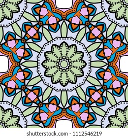 Seamless Floral pattern. Art-deco Geometric background. Modern graphic design. Vector illustration. For print, fashion