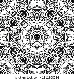 Seamless Floral pattern. Art-deco Geometric background. Modern graphic design. Vector illustration. For print, modern fashion.