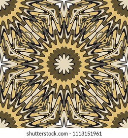 Seamless Floral pattern. Art-deco Geometric background. Modern graphic design. Vector illustration.