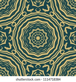 Seamless Floral pattern. Art-deco Geometric background. Modern graphic design. Vector illustration. For print, modern fashion.
