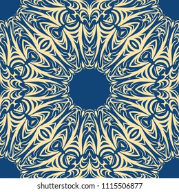 Seamless Floral pattern. Art-deco Geometric background. Modern graphic design. Vector illustration. For print, modern fashion.