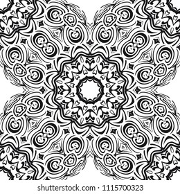 Seamless Floral pattern. Art-deco Geometric background. Modern graphic design. Vector illustration. For print, modern fashion.