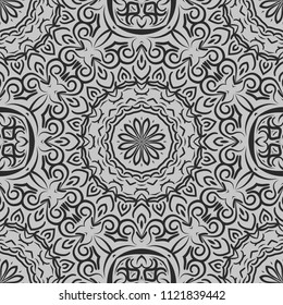 Seamless Floral pattern. Art-deco Geometric background. Modern graphic design. Vector illustration. For print, modern fashion.