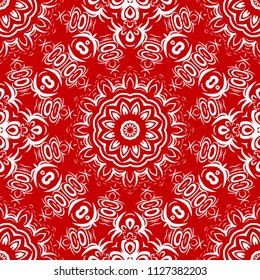 Seamless Floral pattern. Art-deco Geometric background. Modern graphic design. Vector illustration. For print, modern fashion.