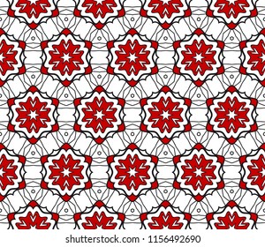 Seamless Floral pattern. Art-deco Geometric background. Modern graphic design. Vector illustration.