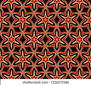 Seamless Floral pattern. Art-deco Geometric background. Modern graphic design. Vector illustration.