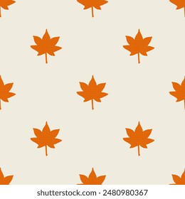 Seamless floral pattern. Autumn background with orange fallen leaves. Chestnut leaf. Vector illustration for printing on fabric, wallpaper, packaging, etc.