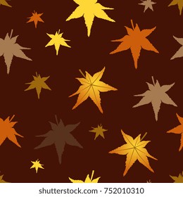 Seamless floral pattern with autumn leaves. 