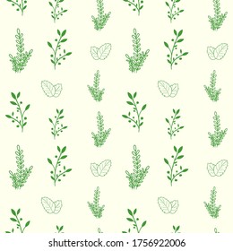 Seamless floral pattern background, Botanical leaf , Hand drawn decorative element, Seamless backgrounds and wallpapers for fabric, packaging, Decorative print, Textile, repeating pattern
