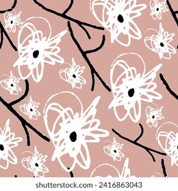Seamless floral pattern with background. colorful flowers background. Vector illustration of abstract art textile floral design with watercolor texture