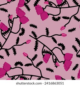 Seamless floral pattern with background. colorful flowers background. Vector illustration of abstract art textile floral design with watercolor texture