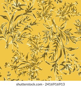 Seamless floral pattern with background. colorful flowers background. Vector illustration of abstract art textile floral design with watercolor texture