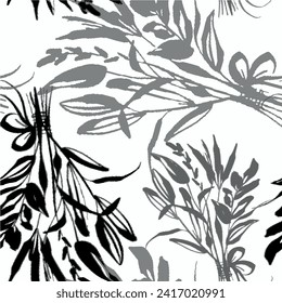 Seamless floral pattern with background. colorful flowers background. Vector illustration of abstract art textile floral design with watercolor texture