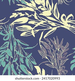 Patrón floral sin soldadura con fondo. fondo de flores coloridas. Ilustración vectorial del arte abstracto del diseño floral textil con textura acuarela