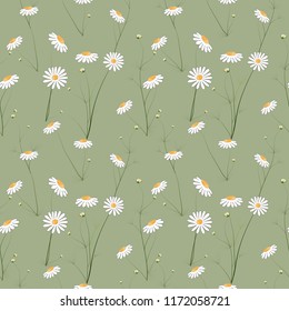 Seamless floral pattern background with cosmos flower