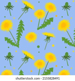seamless floral pattern. Background with dandelions