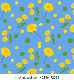 seamless floral pattern. Background with dandelions