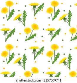 seamless floral pattern. Background with dandelions
