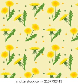 seamless floral pattern. Background with dandelions