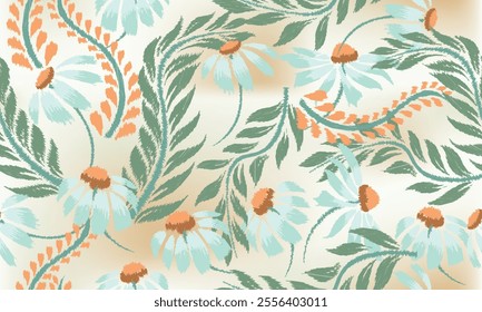 seamless floral pattern for background, fabric, wrapping, wallpaper, etc.