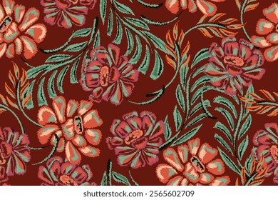 seamless floral pattern for background, fabric, cover, wallpaper, motif, etc.
