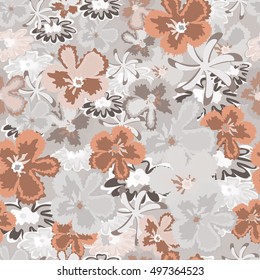 Seamless floral pattern. Background for fabrics, textiles, paper, wallpaper, web pages, wedding invitations. Vector illustration.