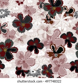 Seamless floral pattern. Background for fabrics, textiles, paper, wallpaper, web pages, wedding invitations. Vector illustration.