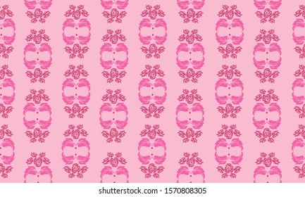 Seamless floral pattern background, flower leaves colors magenta and soft pink.
