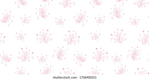 Fondo de estampado floral, Ilustración vectorial de flores, elemento decorativo dibujado a mano, Fondos y fondos de paredes sin soldadura para tejidos, embalajes, Impresión decorativa, Textiles, estampado extensible