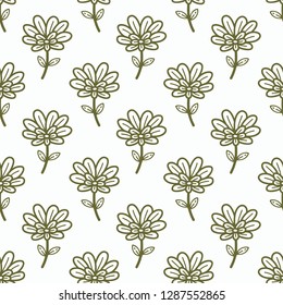 Seamless floral pattern. Background with flowers and leafs. - Vector
