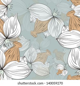 Seamless floral pattern. Background with flowers. Vector illustration