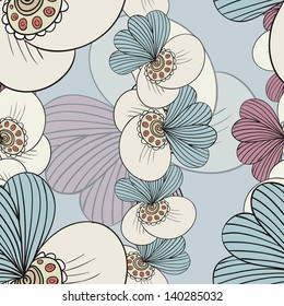 Seamless floral pattern. Background with flowers. Vector illustration