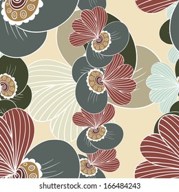 Seamless floral pattern. Background with flowers. Vector illustration