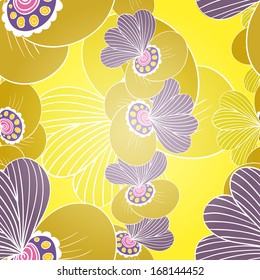 Seamless floral pattern. Background with flowers. Vector illustration