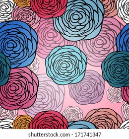 Seamless floral pattern. Background with flowers. Vector illustration