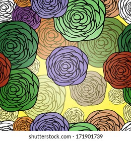 Seamless floral pattern. Background with flowers. Vector illustration