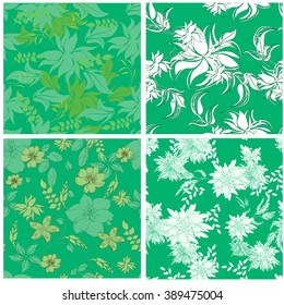Seamless Floral Pattern Background - Illustration