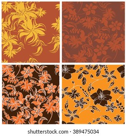 Seamless Floral Pattern Background - Illustration