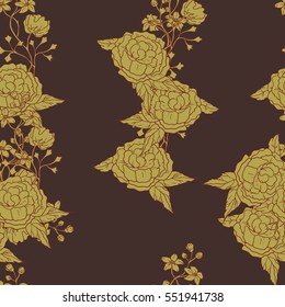 Seamless floral pattern in the background mint background