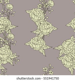 Seamless floral pattern in the background mint background
