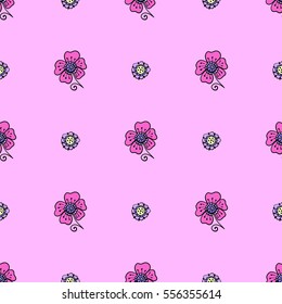 Seamless floral pattern in the background mint background